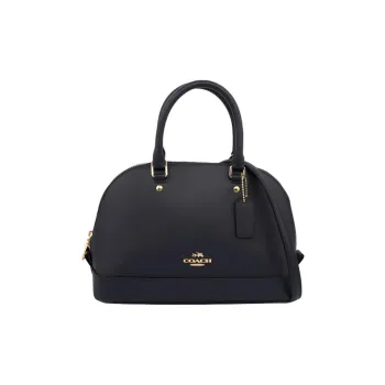 COACH Sierra Leather Dome Bag Handbag Shoulder Bag Crossbody Bag Mini Women's Blue Black