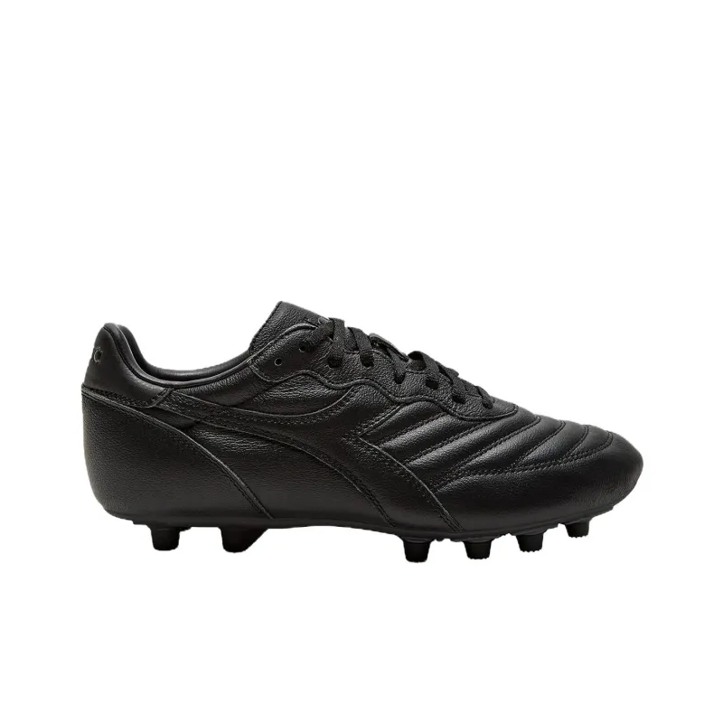 Diadora FG Firm Ground Anti Slip Wear Resistant Soccer Shoes Men's Black-1