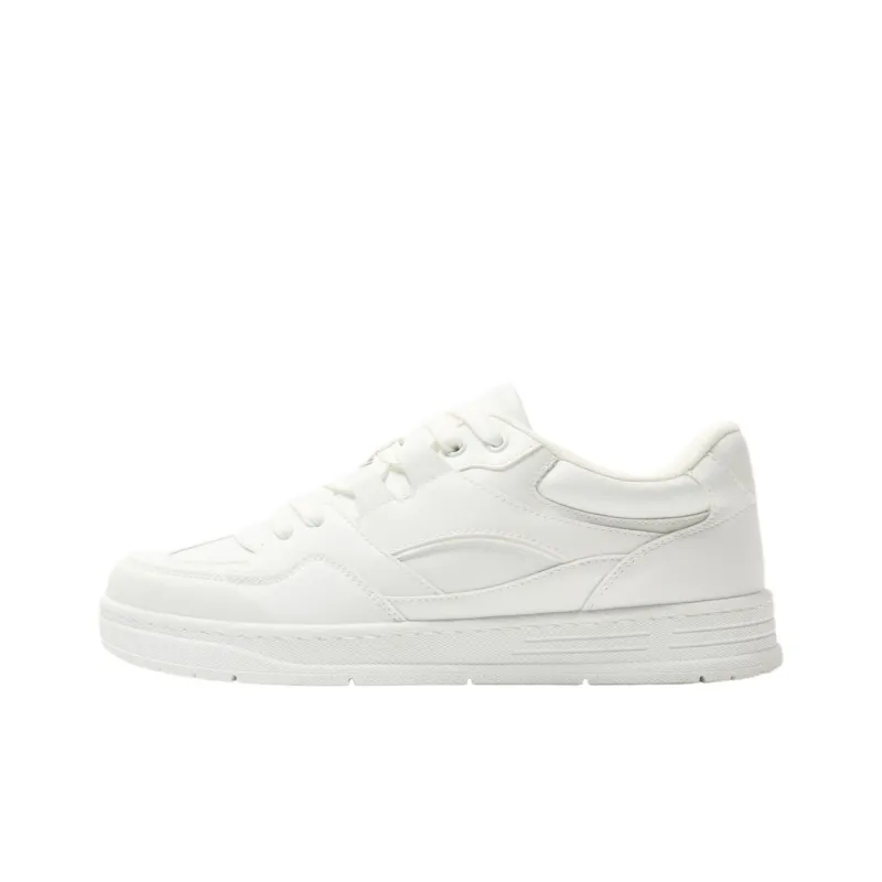 ZARA Abrasion Resistant Low Top Skateboard Shoes Men's White-0