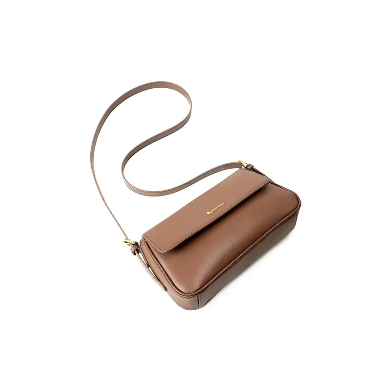 AQUASCUTUM Cow Leather Crossbody Bag, Shoulder Bag Women's Brown/Coffee-2