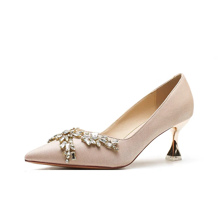 QITUMAUL High Heels Women's Champagne-18