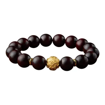 Moonstone Edge Small Leaf Red Sandalwood Bracelets Unisex