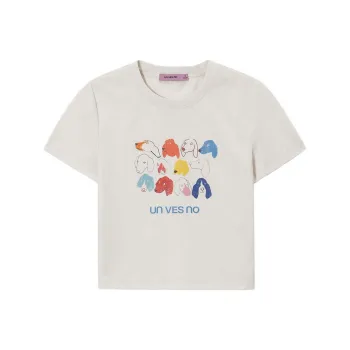 UNVESNO T Shirts Women's Gardenia White