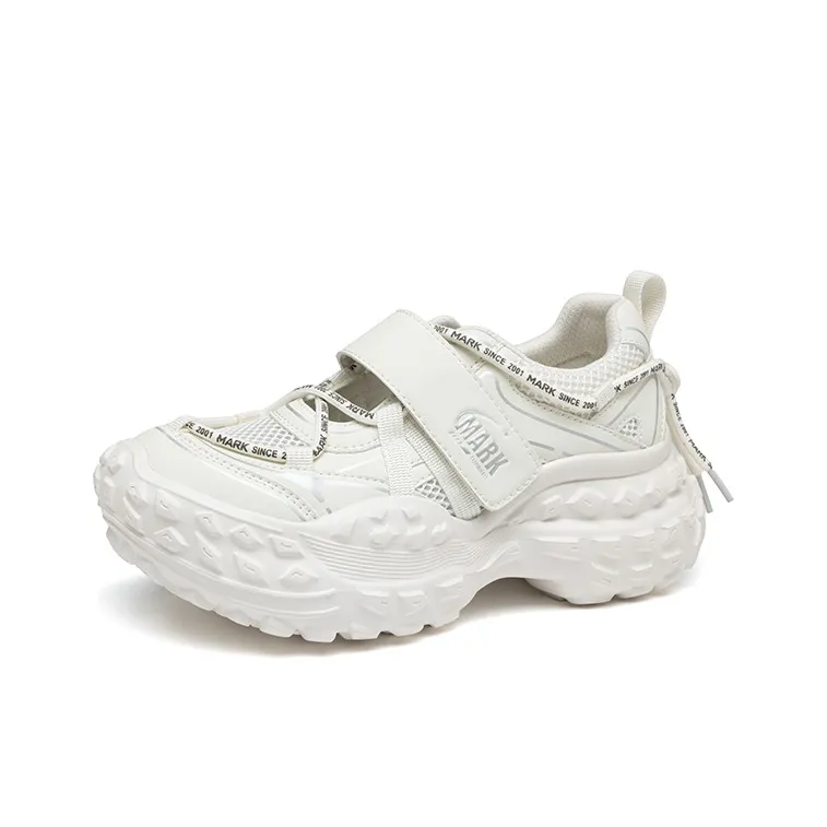 FAIRWHALE Breathable Height Increasing Abrasion Resistant Slip Resistant Low Top Casual Shoes Women's White Silver-1