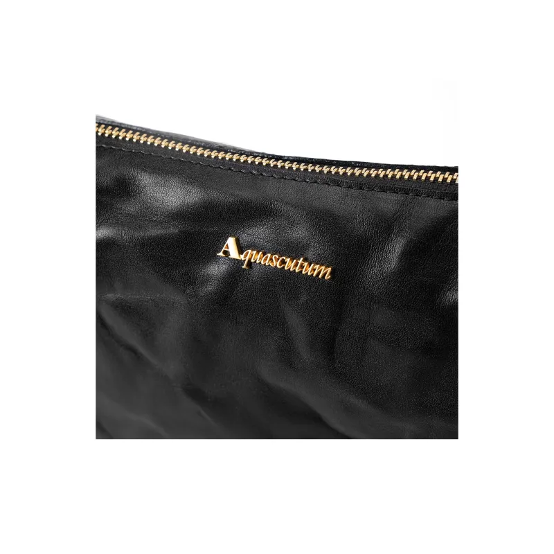 AQUASCUTUM Cow Leather Shoulder Bag Women's Black-3