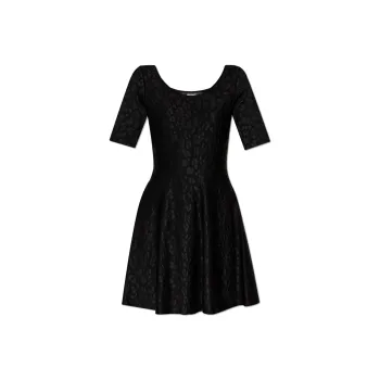 VERSACE Short Sleeved Flared Dress