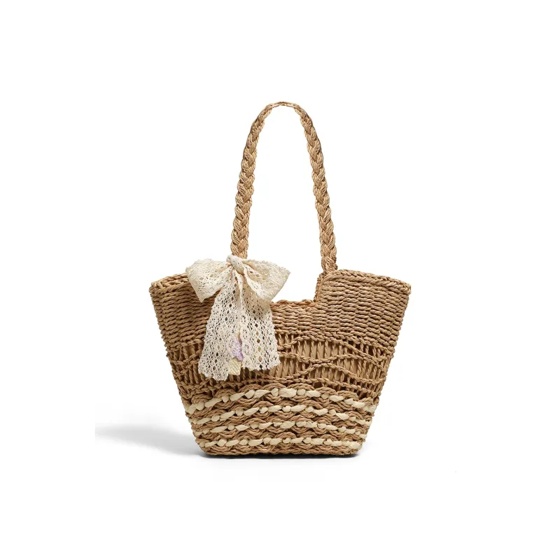 C°BANNER Fabric Shoulder Bag Tubas Women's Beige/Khaki-9