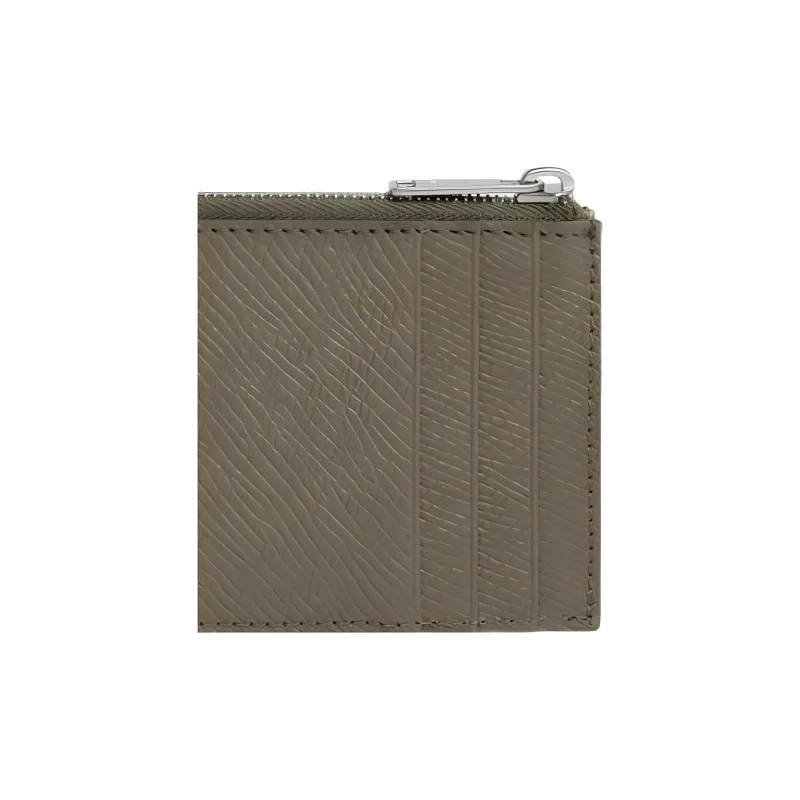 CELINE Grain Calfskin Coin Purse, Card Holder Men's Olive Green-3