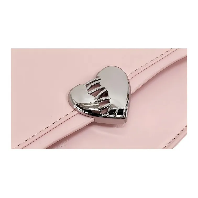 Dusen Kangaroo PU Crossbody Bag, Shoulder Bag Women's White/Pink/Silver/Black-4