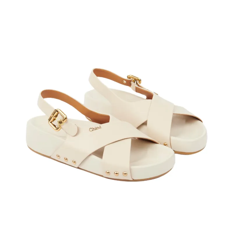 Chloe Mae One Strap Sandals Women's White-2