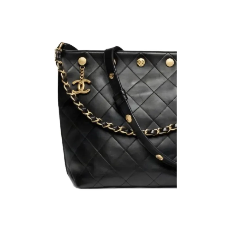CHANEL Polished Lambskin Bucket Bags Crossbody Bag, Shoulder Bag Large Size Women's Black-2