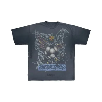 Travis Scott X Fc Barcelona Washed Spray Logo Tee