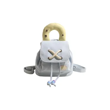DCLOUD Denim Backpack Handbag Women's Light Blue/Dark Blue