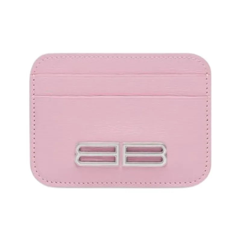 Balenciaga Calfskin Card Holder Women's Pink-0