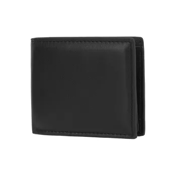 Yalu PU Wallet Regular Men's Black/Carbon Fiber Texture