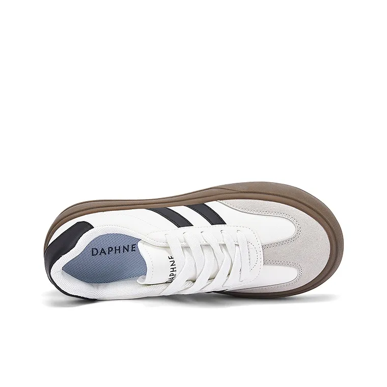 DAPHNE Low Top Skateboard Shoes Women's White Gray-4