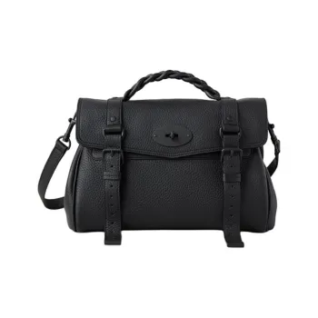 Mulberry Alexa Cow Leather Shoulder Bag, Crossbody Bag, Handbag Medium Size Women's Black