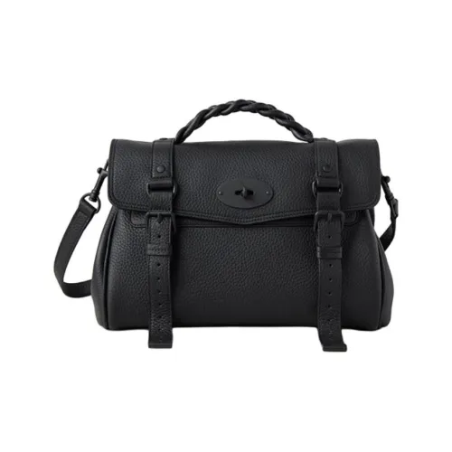 Mulberry Alexa Cow Leather Shoulder Bag, Crossbody Bag, Handbag Medium Size Women's Black