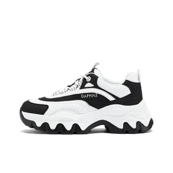 DAPHNE Shock Absorbers With Slip Resistant Features Low Top Chunky Sneakers Women's Black White