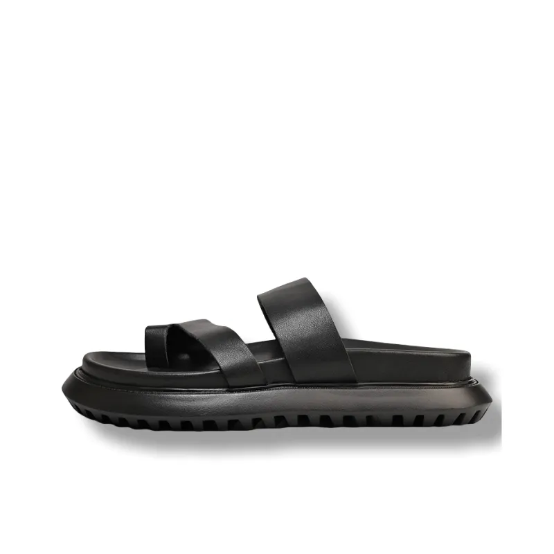 Brounvanm Slip Resistant Slide Slippers Men's Black-0