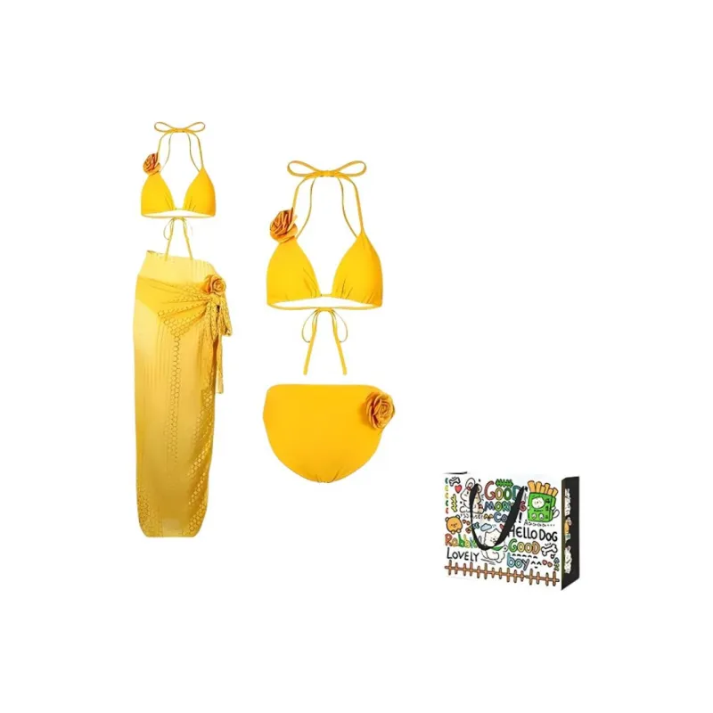 Dippanis Swimsuit Sets Women's Yellow Shopping Bag-0