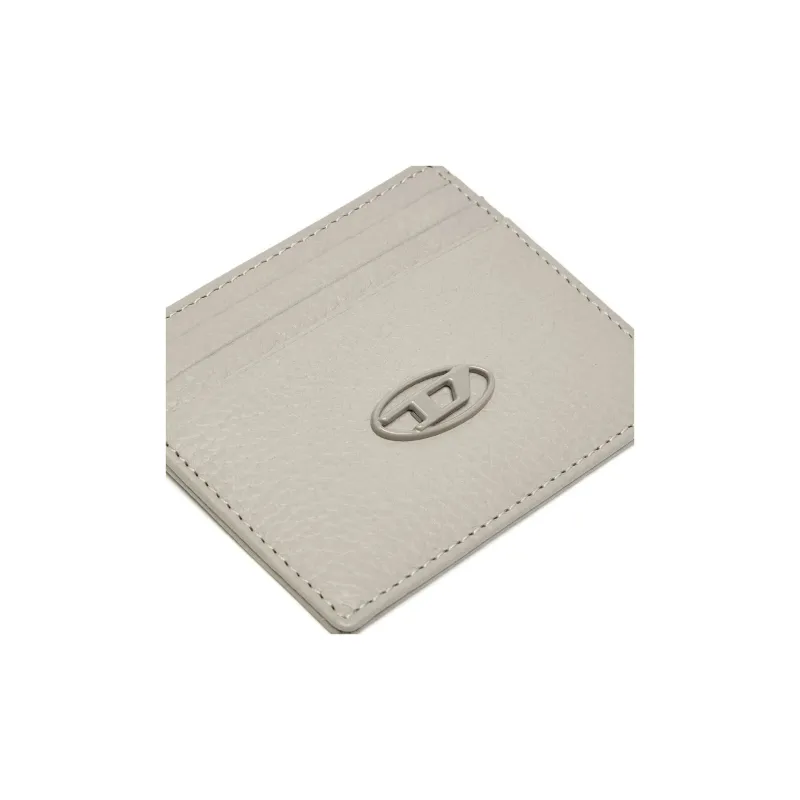 DIESEL Grain Leather Card Holder Men's Gray-3