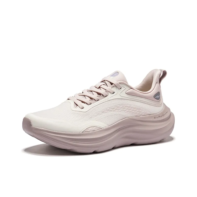 Erke Cloud Motion Running Shoes Women's Low Top Unbleached Original Color Yam Gray-2