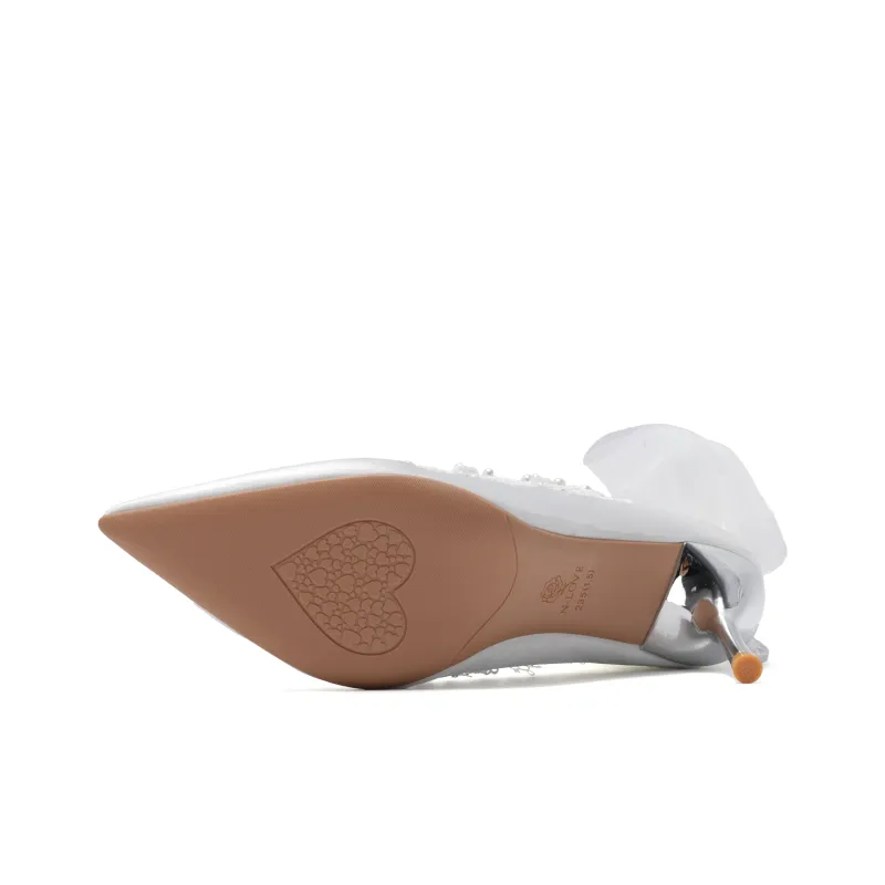 Be Good Slim Heel High Heels 6cm 8cm Women's White-4
