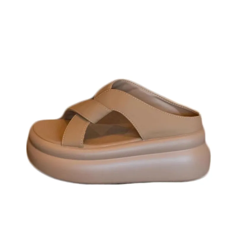 REIHUNG Slide Slippers Women's Khaki/Black/Beige-0