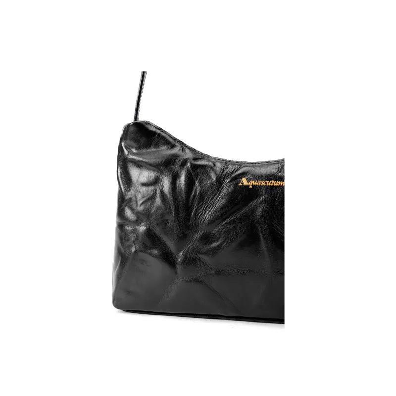 AQUASCUTUM Cow Leather Shoulder Bag Women's Black-3