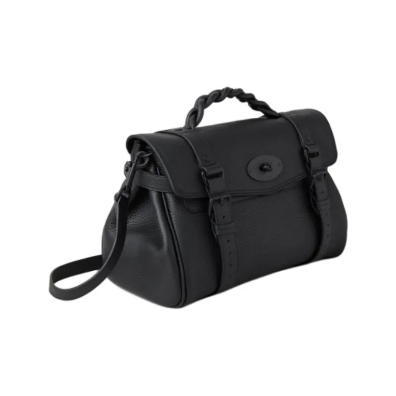 Mulberry Alexa Cow Leather Shoulder Bag, Crossbody Bag, Handbag Medium Size Women's Black-1