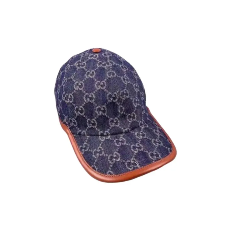 GUCCI Denim Baseball Caps Men's Marine Blue-1
