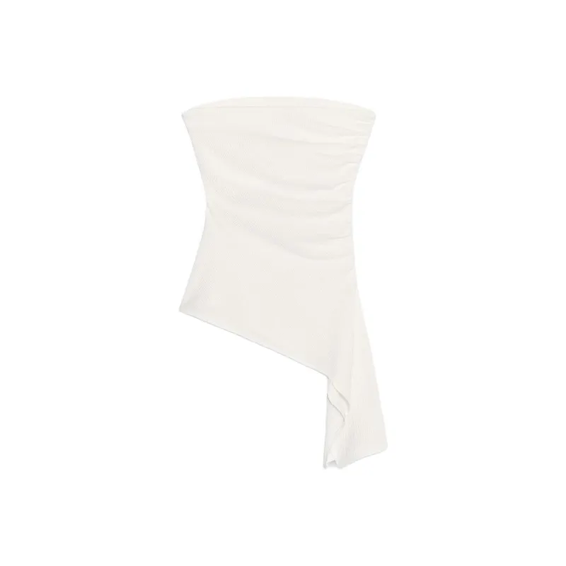 ZARA Strapless Tops Women's White-1
