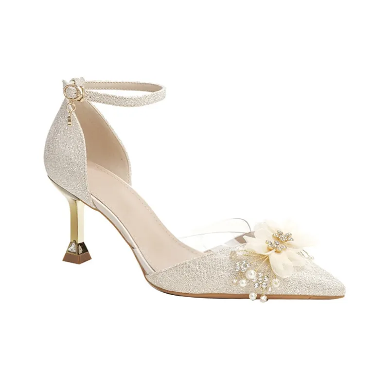 KATHRYN WILSON Slim Heel High Heels 7cm Women's Champagne-8