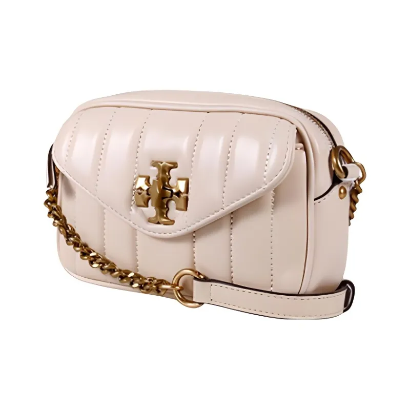 TORY BURCH Kira Leather Camera Bag, Crossbody Bag, Shoulder Bag Women's Pink White-1