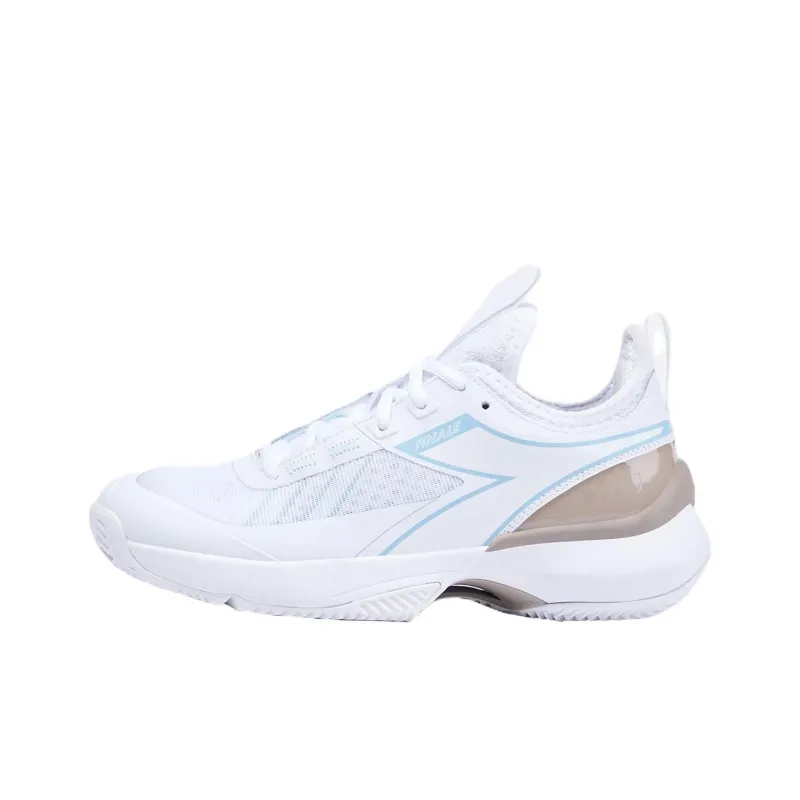 Diadora Anti Slip Wear Resistant Low Top Tennis Shoes Women's White-0