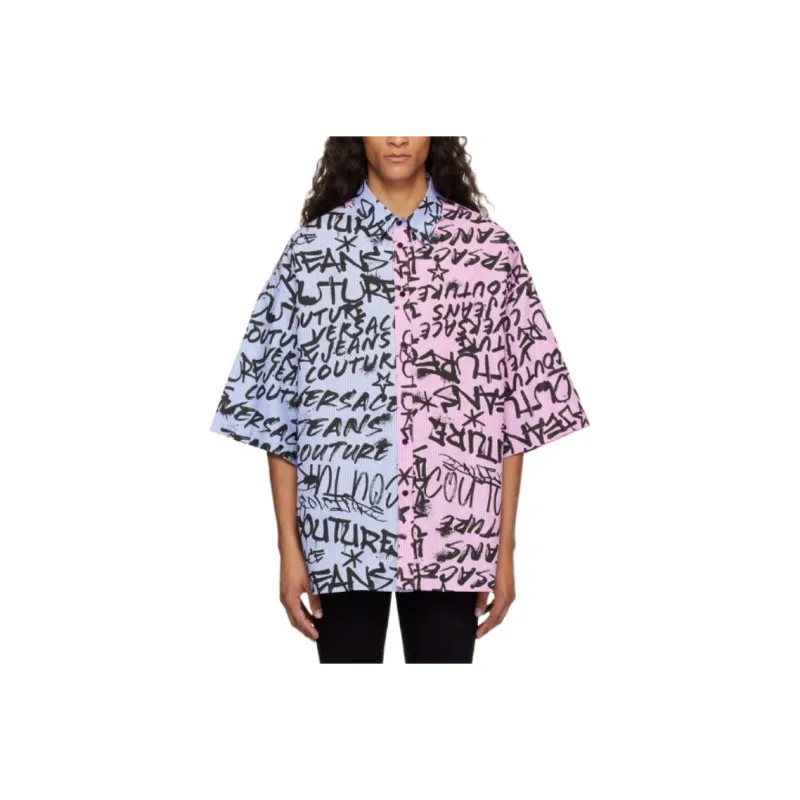 VERSACE Shirts Men Pink/Blue-0