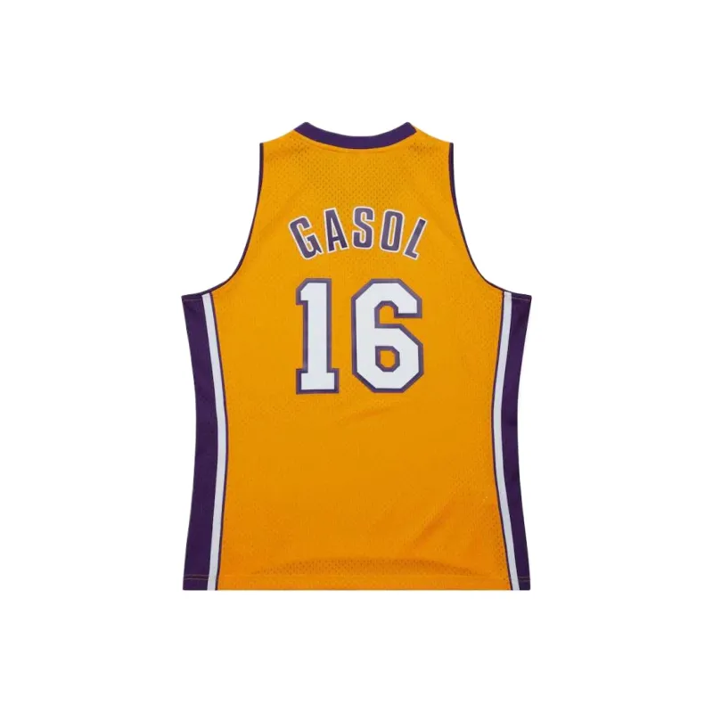Mitchell Ness 2009/10 Hardwood Classics Pau Gasol Los Angeles Lakers Swingman Jersey-1