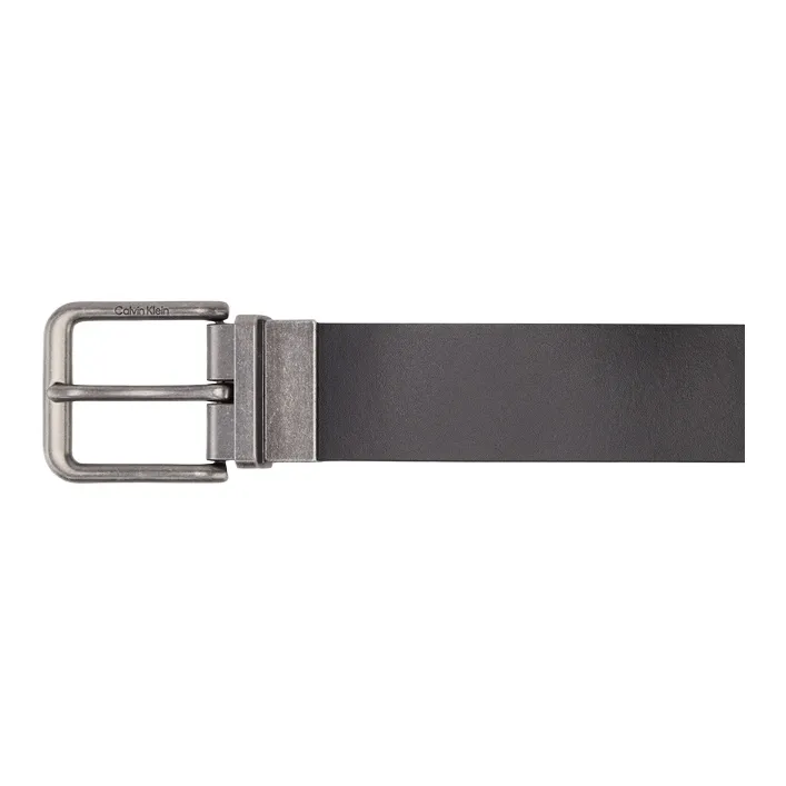 CALVIN KLEIN Split Cow Leather Belts Men's Space Black/Fine Grained Gray 3.5cm-2