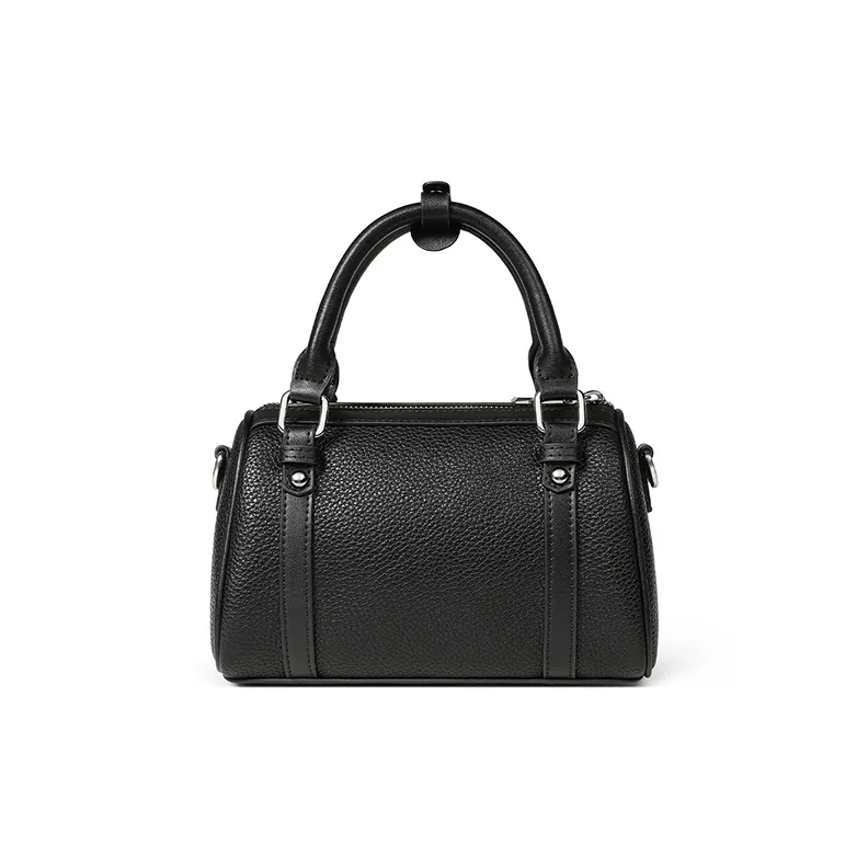 Teenmix Cow Leather With Synthetic Leather Shoulder Bag, Handbag Women's Black & Ecru & Brown-3