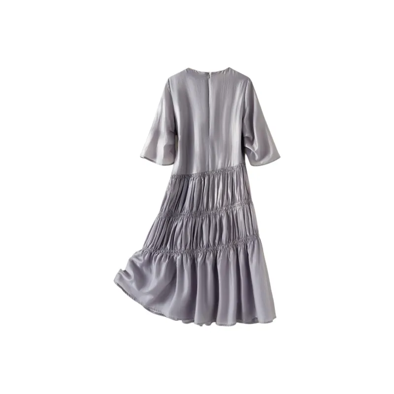 IHIMI Short Sleeved Dress Women's Cool Gray-1