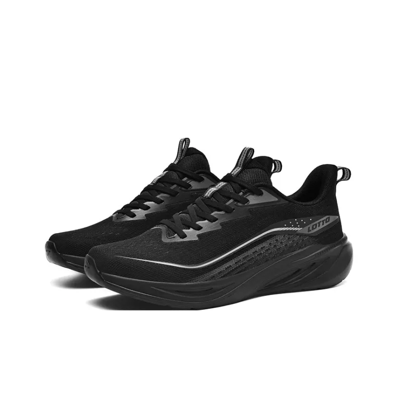 LOTTO Cushioning Rebound Abrasion Resistant Lightweight Breathable Slip Resistant Low Top Running Shoes Men's Black-1