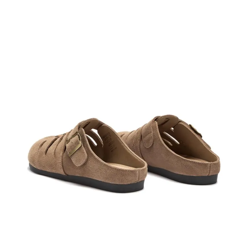 Hotwind Rubber Sole Abrasion Resistant Closed Toe Slippers Women's Brown-2