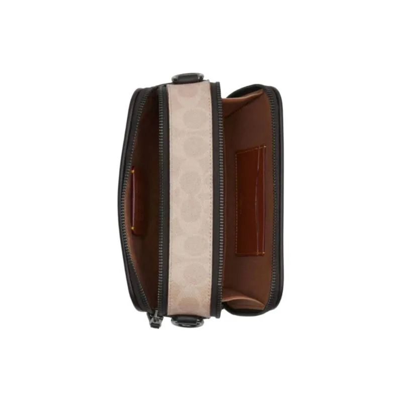 COACH Wyatt Coated Canvas Crossbody Bags Trumpets Men's Tan-2