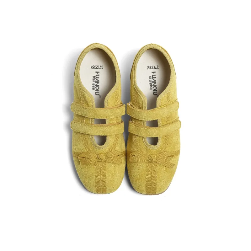 HUANQIU Abrasion Resistant, Breathable, Lightweight Low Top Casual Shoes Women's Yellow-5
