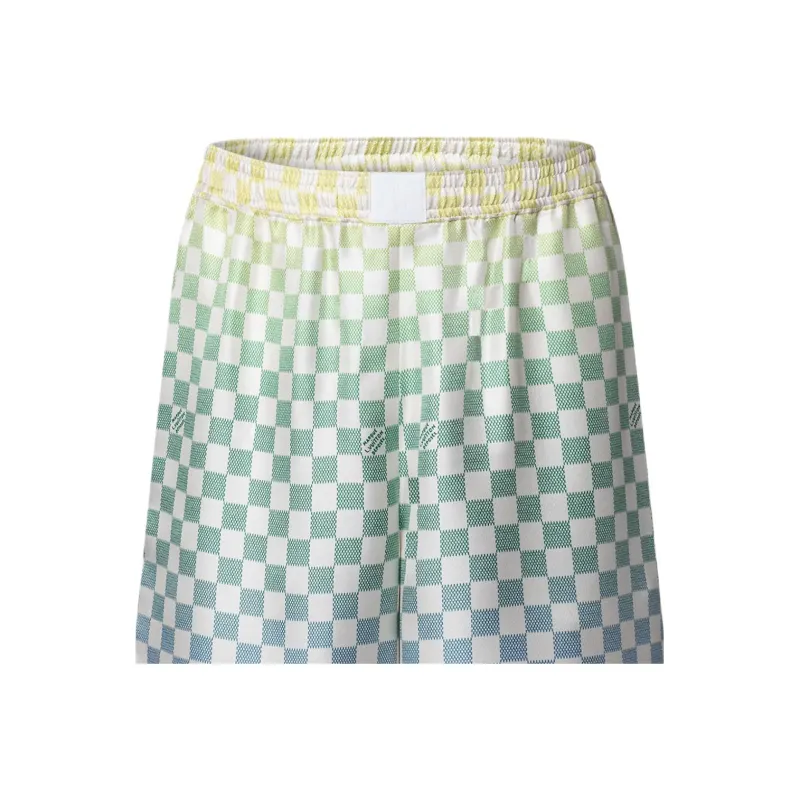 LOUIS VUITTON Damier Gradient Printed Silk Shorts-5