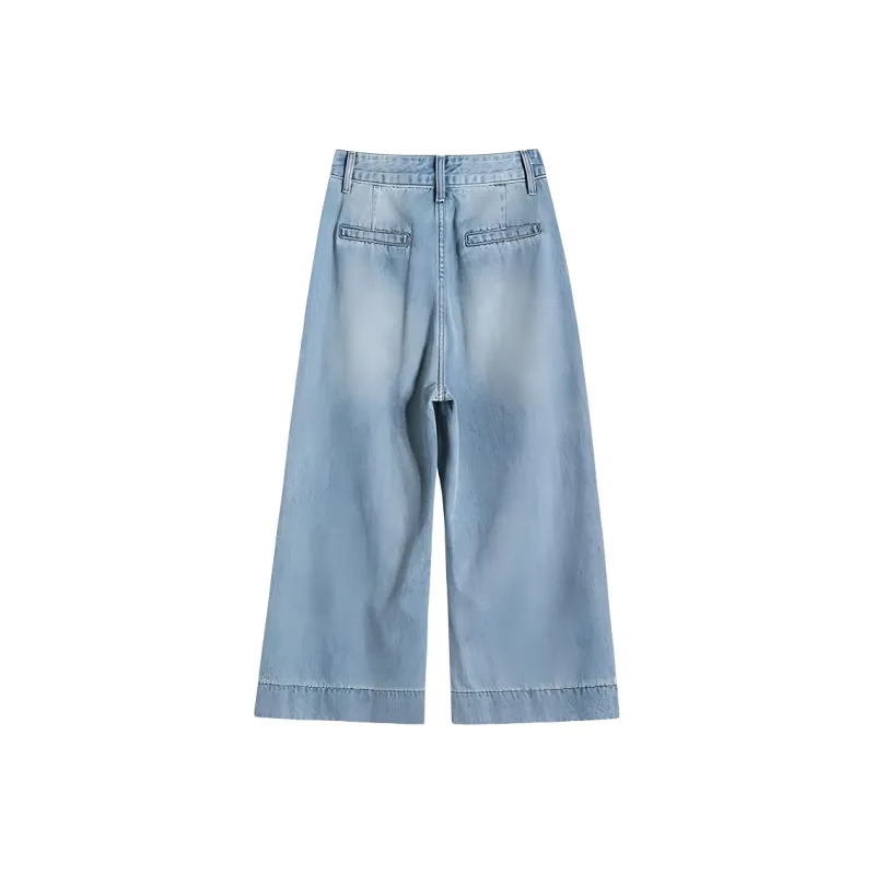 ORANDOR WEAR Jeans Women's Vintage Blue Cropped Pants-1