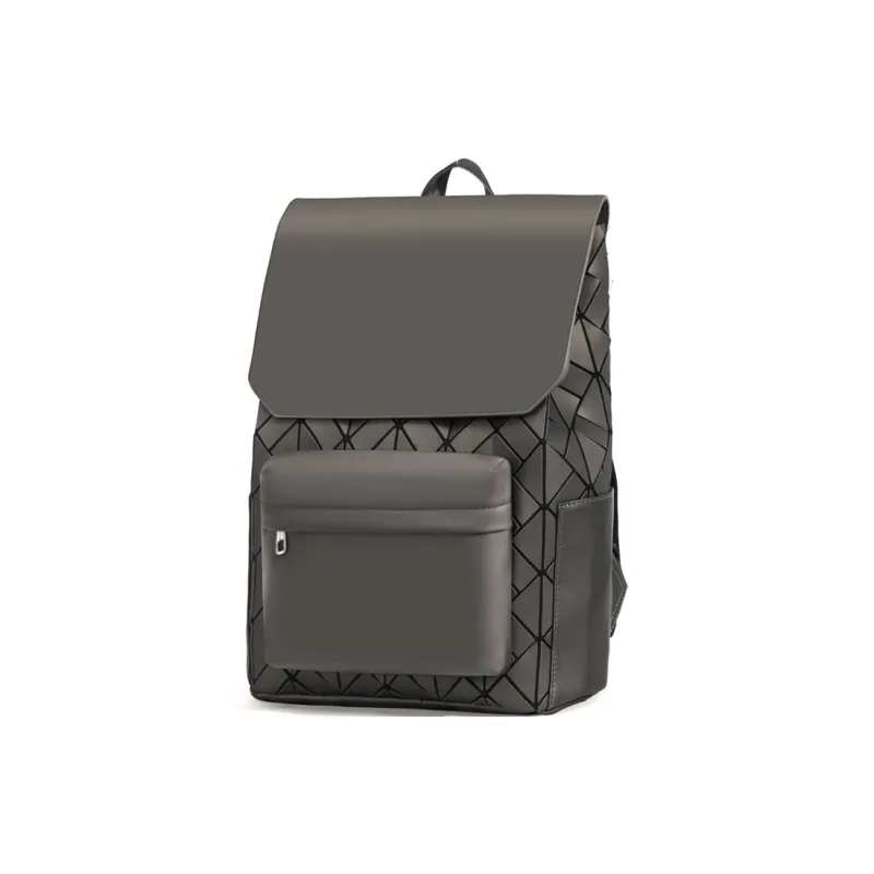 Kewuku Artificial Leather Backpack Unisex Black/Multicolor/Champagne-3
