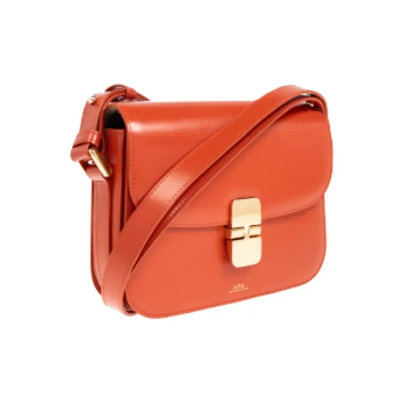 A.P.C Grace Leather Shoulder Bag Trumpets Women's Orange-1