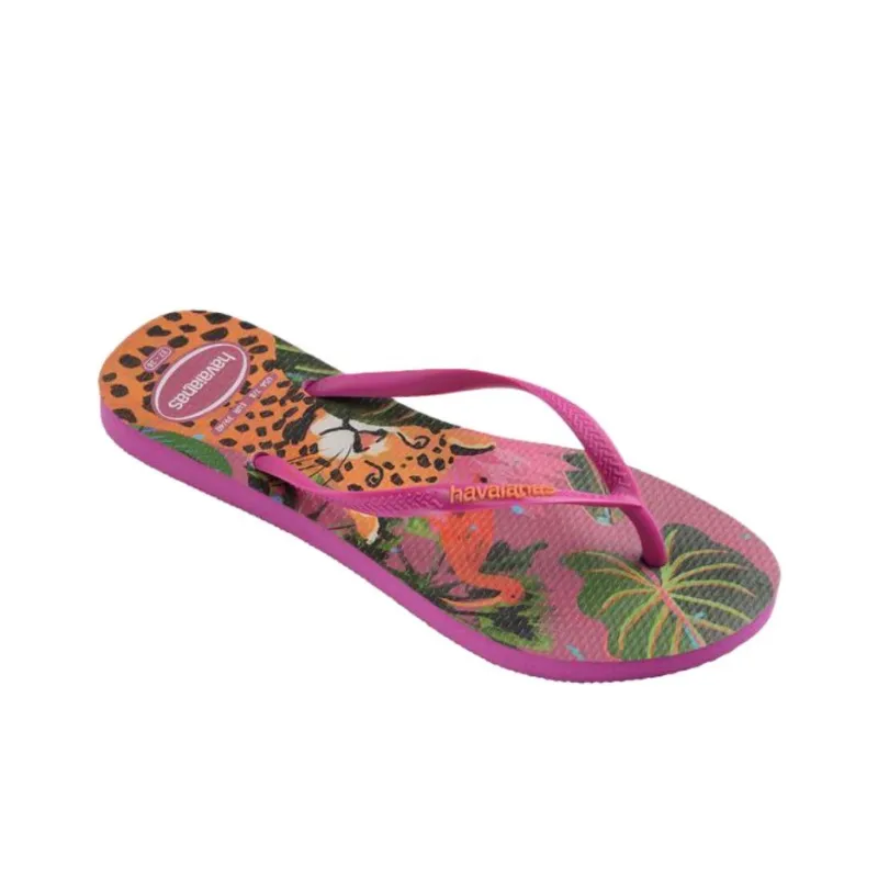 Havaianas Slim Summer Rubber Sole Abrasion Resistant Flip Flops Women's Purple-1